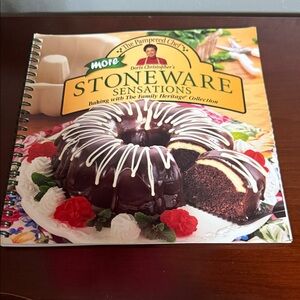 The Pampered Chef Stoneware Sensations Cookbook with White and Red Accents